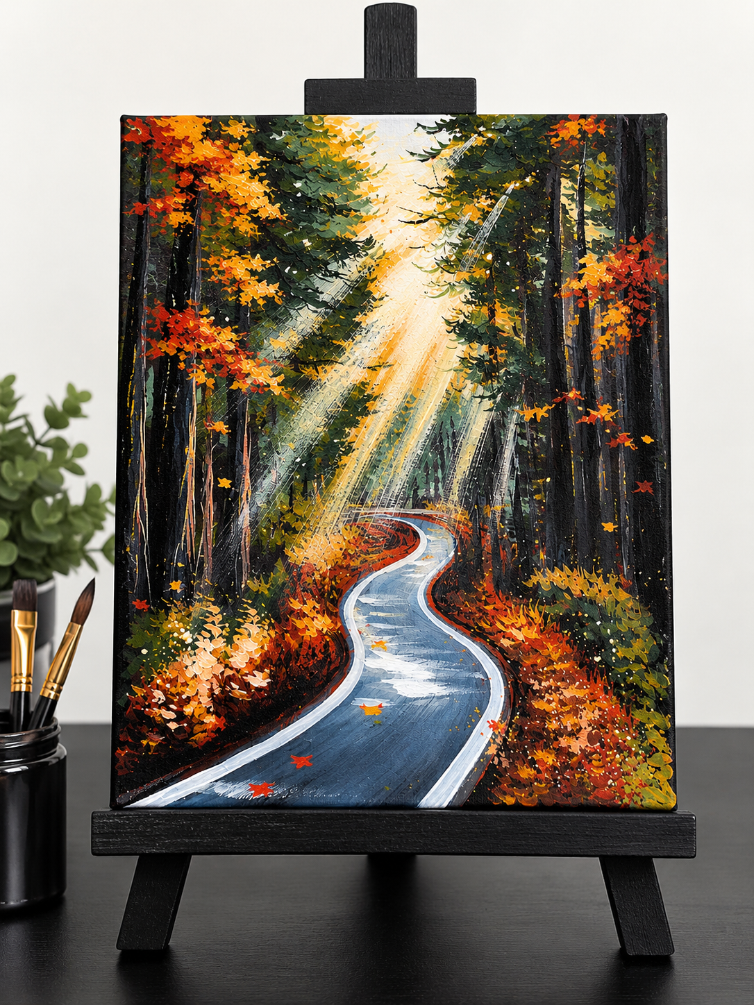 Autumn Glow fall landscape Paint Night at String hART Studio in Hammonton NJ